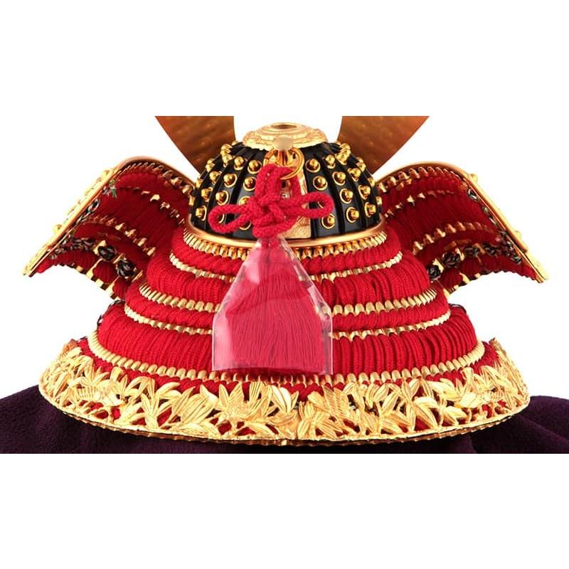 五月人形 コンパクト 兜平飾り 兜飾り 一徳作 竹雀之兜 本正絹絲威 本