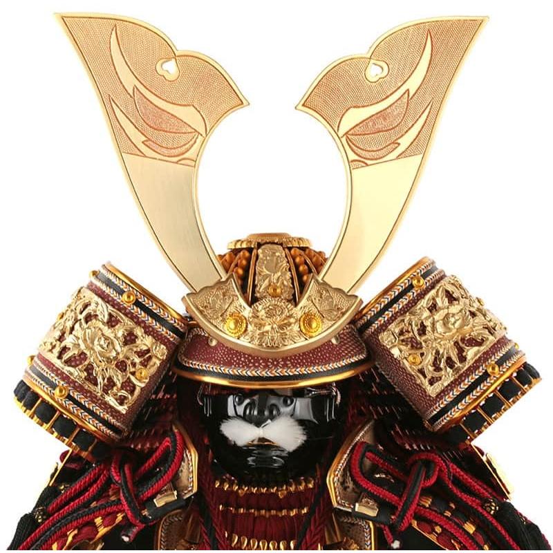 宝童作 五月人形 鎧平飾り 鎧飾り 一龍作 千両鎧 正絹糸縅 7号 会津塗