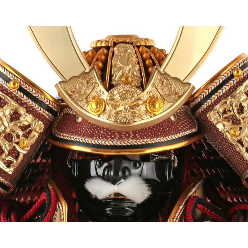 宝童作 五月人形 鎧平飾り 鎧飾り 一龍作 千両鎧 正絹糸縅 7号 会津塗