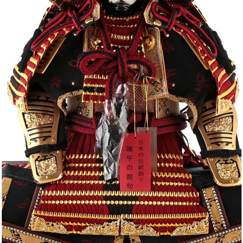 宝童作 五月人形 鎧平飾り 鎧飾り 一龍作 千両鎧 正絹糸縅 7号 会津塗