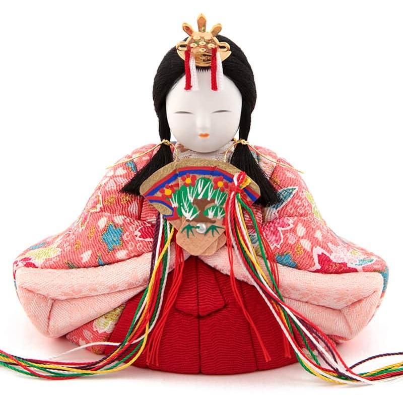 木村一秀作　木目込雛人形 5体セット 伝統的な衣装収納箱入押　桜押花屏風 木村一秀作 木目込雛人形 5体セット 伝統的な衣装収納箱入押 桜