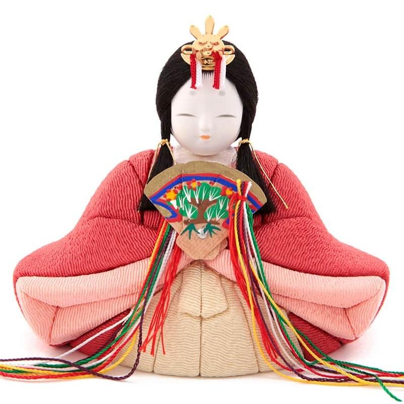 雛人形 コンパクト 一秀 ひな人形 木目込人形飾り 収納飾り 三段飾り 十五人飾り 木村一秀作 平安雛 14号 桐箱 h083-id-001aの画像
