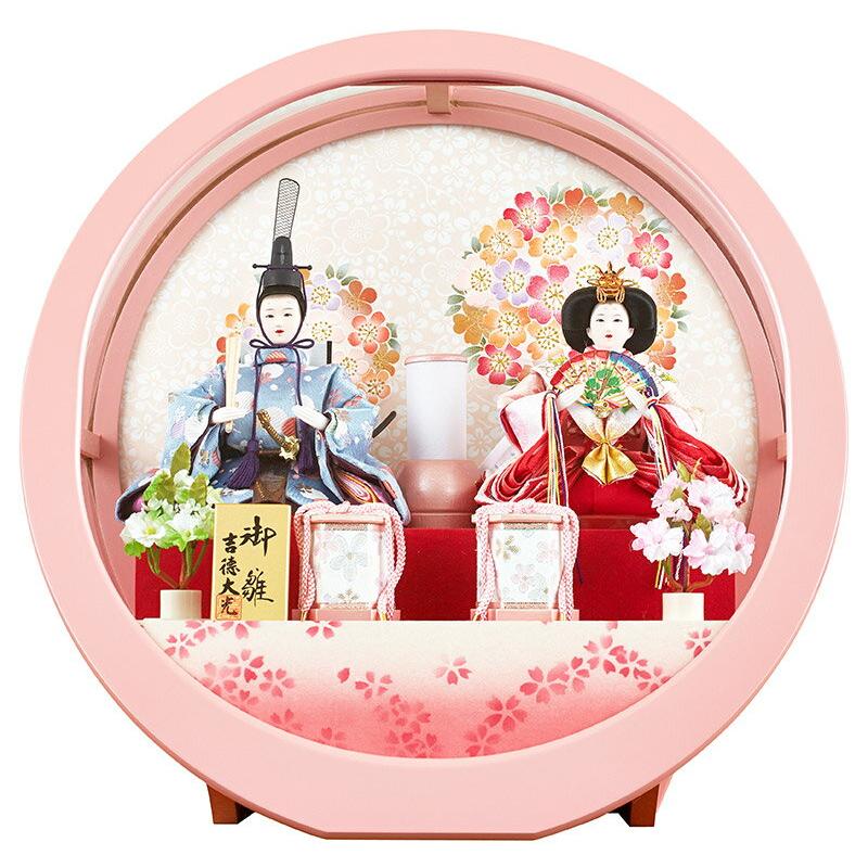 雛人形 コンパクト 吉徳大光 ひな人形 ケース飾り 親王飾り 御雛 金襴