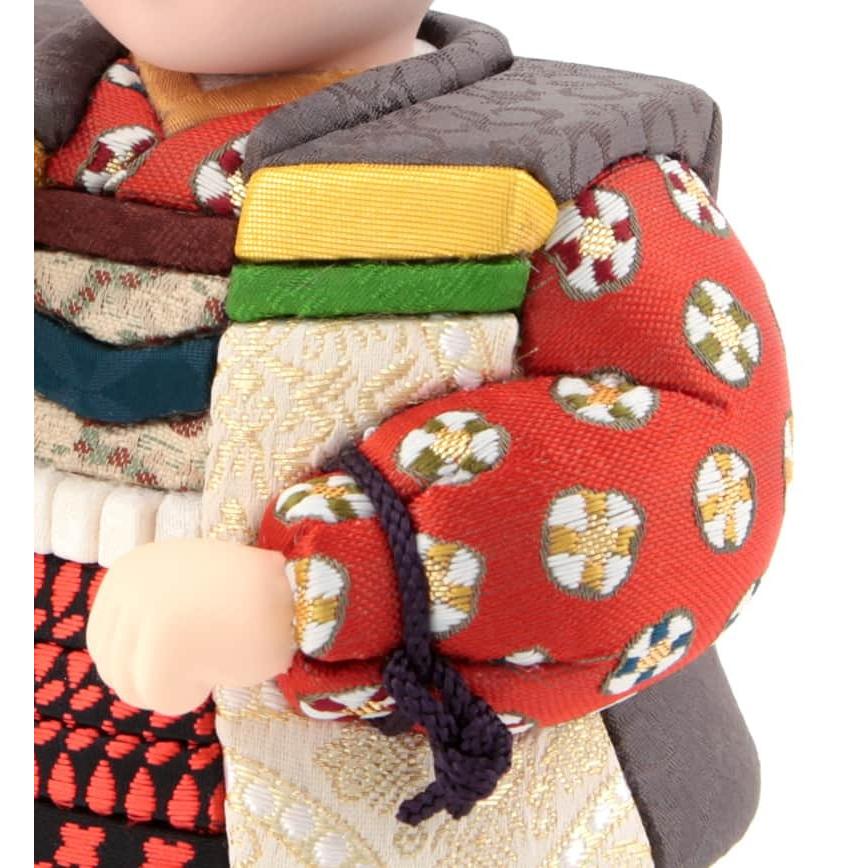 五月人形 コンパクト 一秀 子供大将飾り 武者人形 平飾り 木目込み