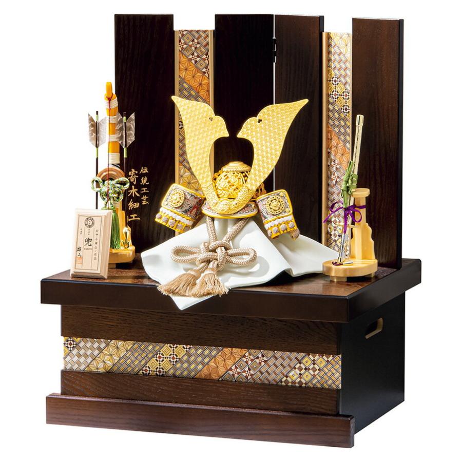 五月人形 コンパクト 豊久 兜収納飾り 兜飾り 鈴甲子雄山作 大地 7号