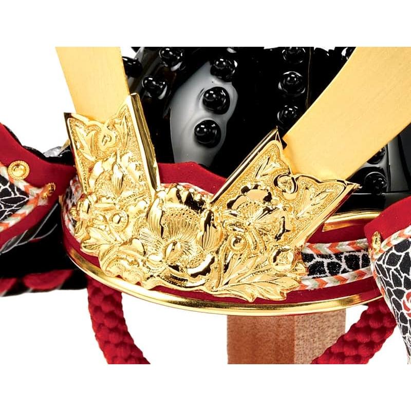 五月人形 コンパクト 豊久 源義経 兜収納飾り 兜飾り 加藤鞆美作 牡丹