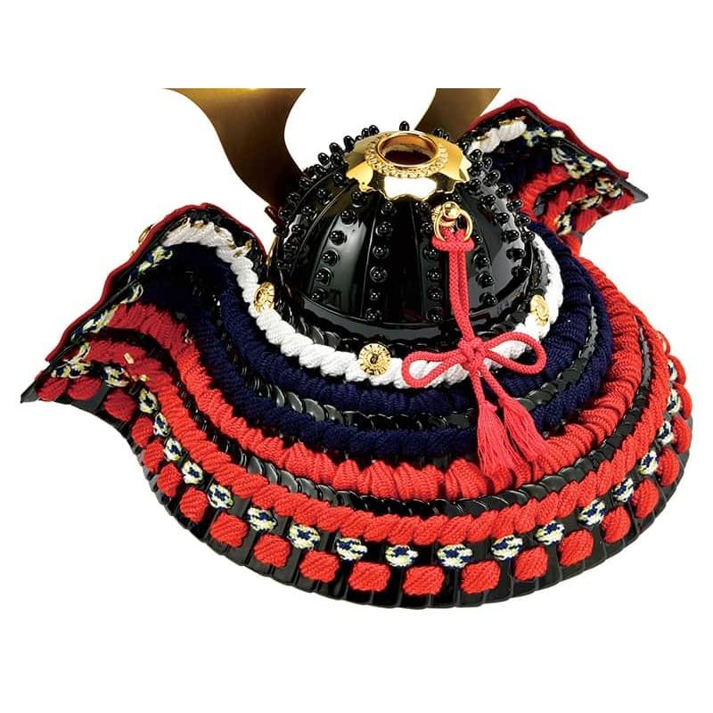 五月人形 コンパクト 豊久 源義経 兜収納飾り 兜飾り 加藤鞆美作 牡丹