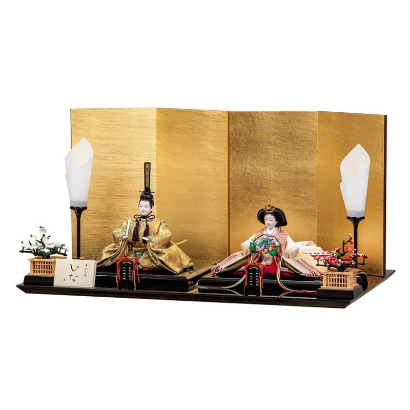 雛人形 平安豊久 ひな人形 平飾り 親王飾り 清水久遊作 紫晃 金襴 三五