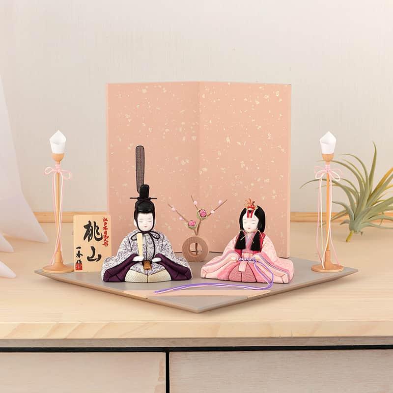 雛人形 コンパクト 一秀 ひな人形 木目込人形飾り 平飾り 親王飾り