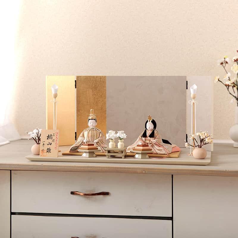 雛人形 コンパクト 一秀 ひな人形 木目込人形飾り 平飾り 親王飾り