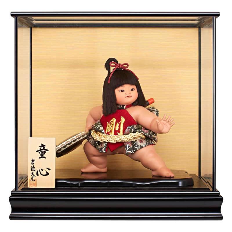 童心 金太郎 吉徳大光 日本人形 かわいい ケース入り 童心 マホ／カブセ 金太郎(裸) 10号 五月人形 コンパクト