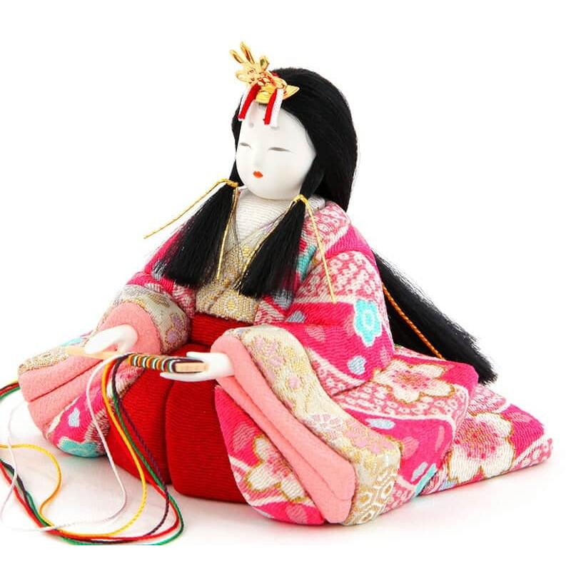 雛人形 コンパクト 一秀 ひな人形 木目込人形飾り 平飾り 五人飾り 木村一秀作 安土雛 14号 h083-ii-015_9