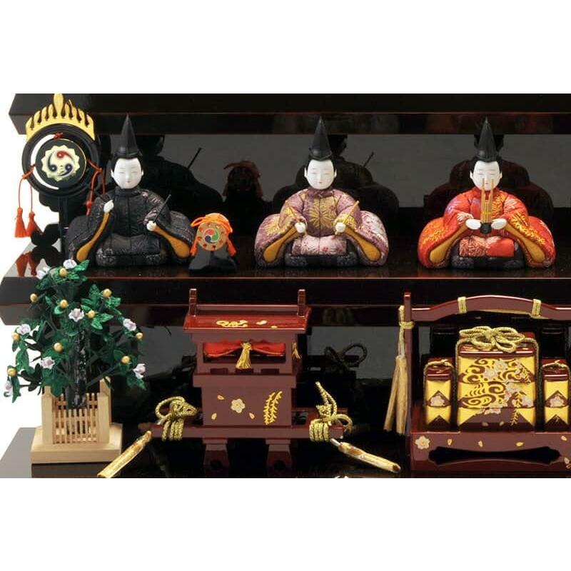 雛人形 コンパクト 一秀 ひな人形 木目込人形飾り 三段飾り 十人飾り