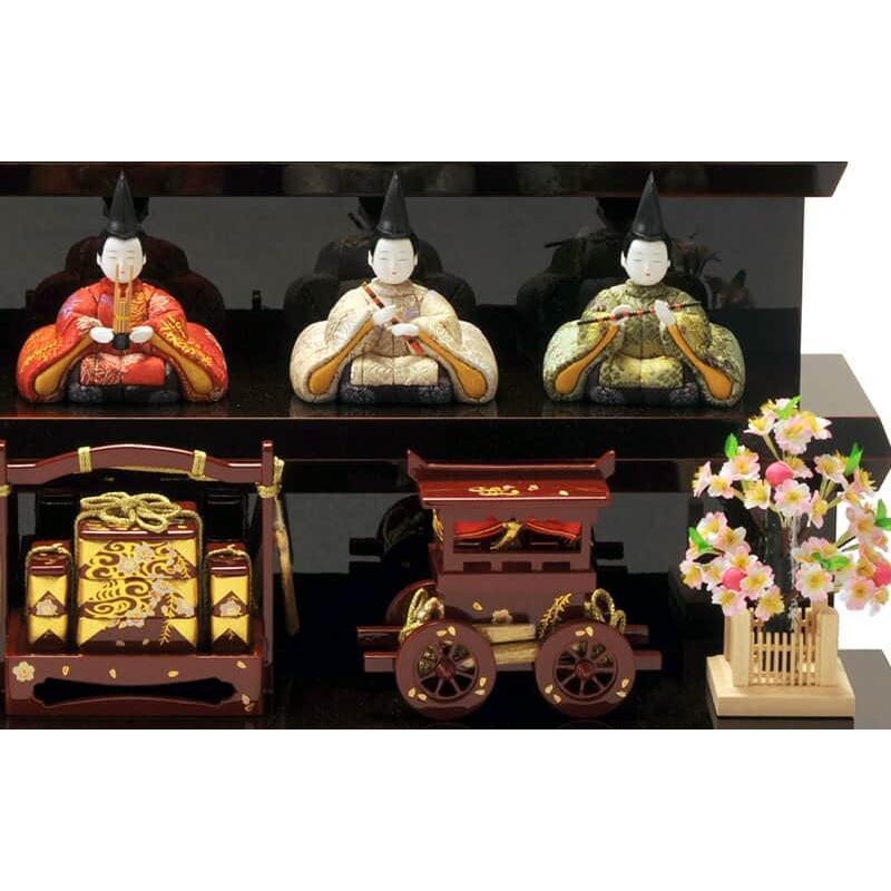 雛人形 コンパクト 一秀 ひな人形 木目込人形飾り 三段飾り 十人飾り