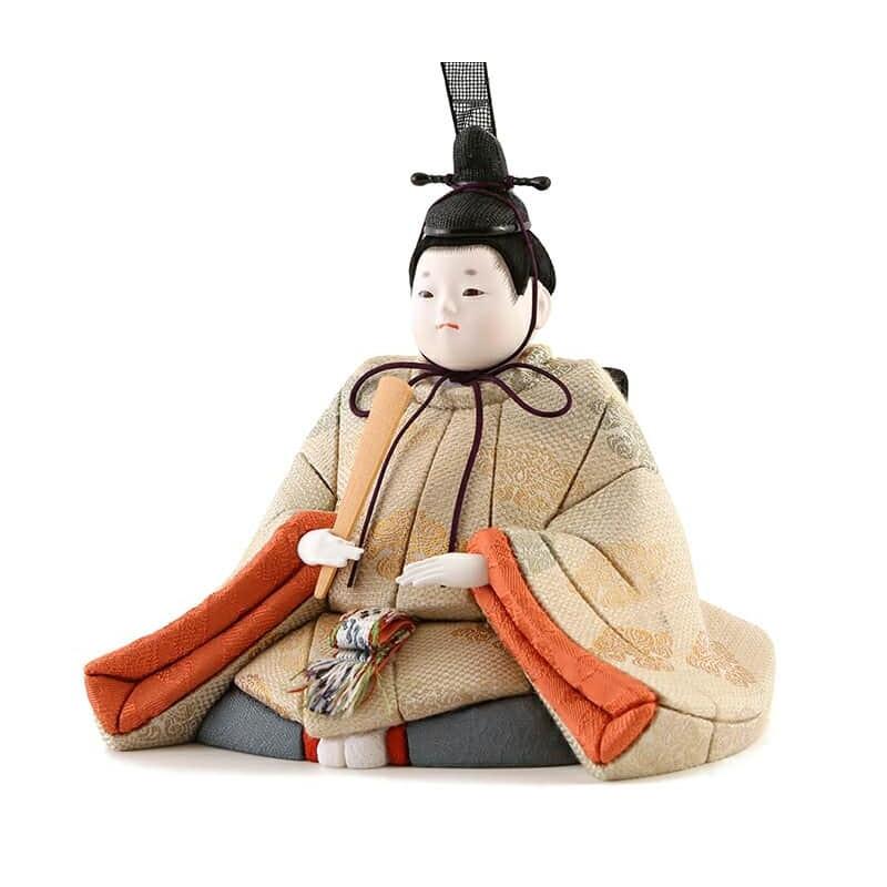幸一光 ひな人形 コンパクト 雛 木目込人形飾り 平飾り 親王飾り 小雪 目入頭 正絹 屏風B アクリル足付飾台 【ハレノヒ】 h033-koi-432b