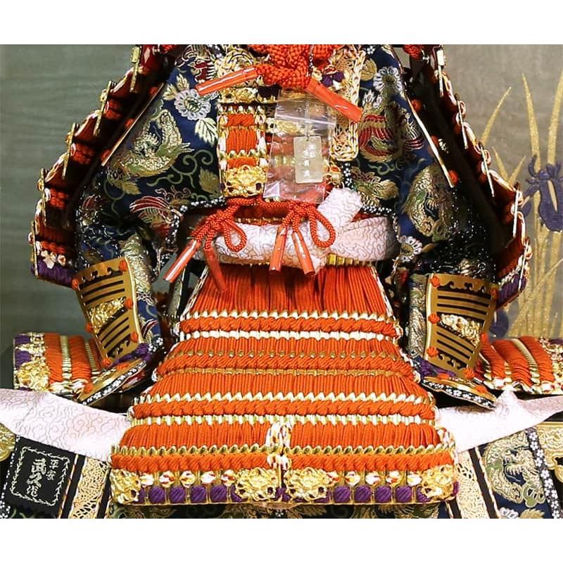 久月 五月人形 鎧平飾り 鎧飾り 平安武久作 京甲冑 本金箔押 正絹朱赤