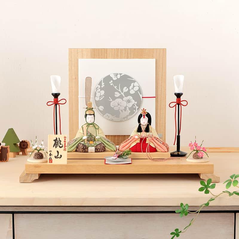 雛人形 コンパクト 一秀 ひな人形 木目込人形飾り 平飾り 親王飾り