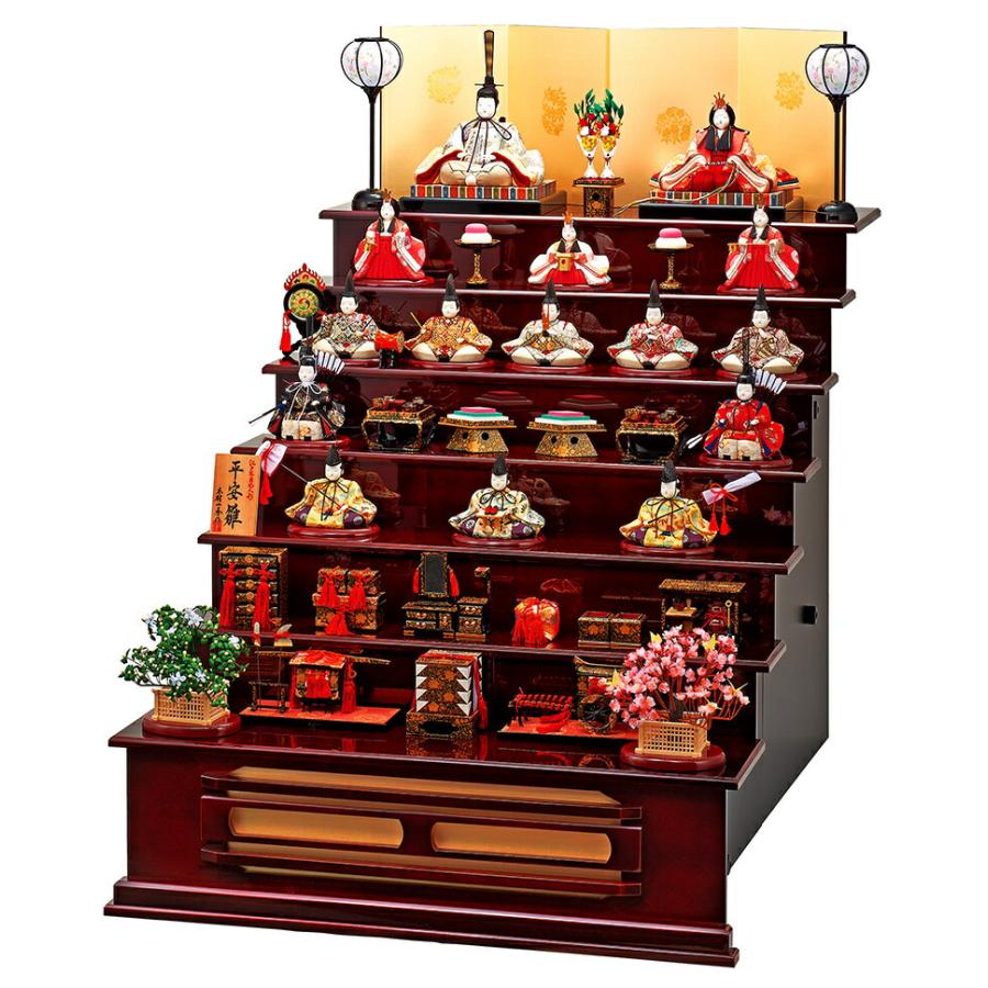 七段雛飾り（木目込人形） 一秀 雛人形 ひな人形 雛 木目込人形飾り 七段飾り 十五人飾り 木村一