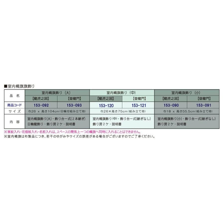 五月人形 徳永 武者絵のぼり 武者幟 名前旗 男の子 登龍門 (中) 家紋または名入れ 代金込み スタンド付 153-121_5
