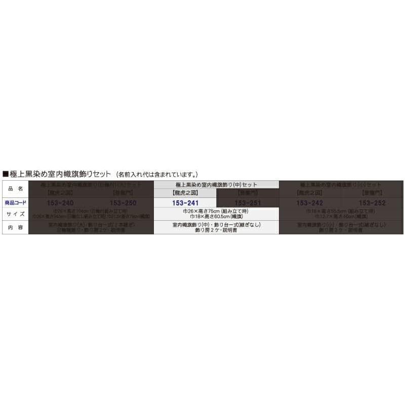 五月人形 徳永 武者絵のぼり 武者幟 名前旗 男の子 極上黒染め 龍虎之図 (中) 金色刺繍 名前入れ 代金込み 金襴 スタンド付 153-241_5