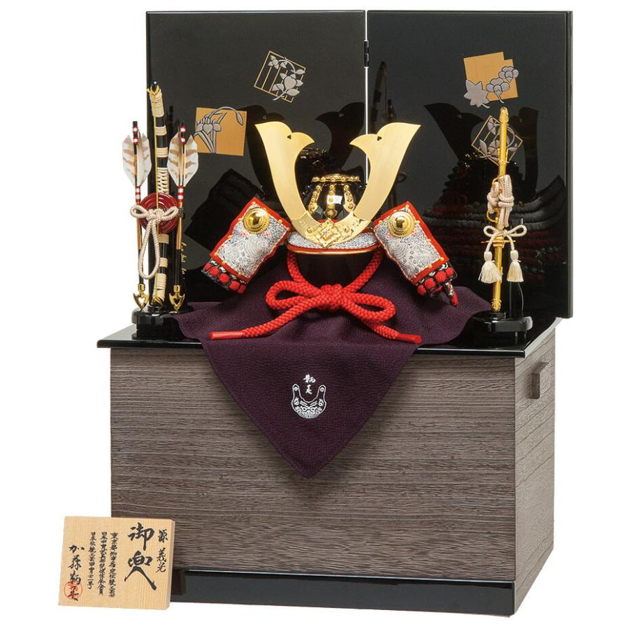 美品　兜飾り 平安豊久 五月人形 コンパクト 豊久 源義光 兜収納飾り 兜飾り 加藤鞆