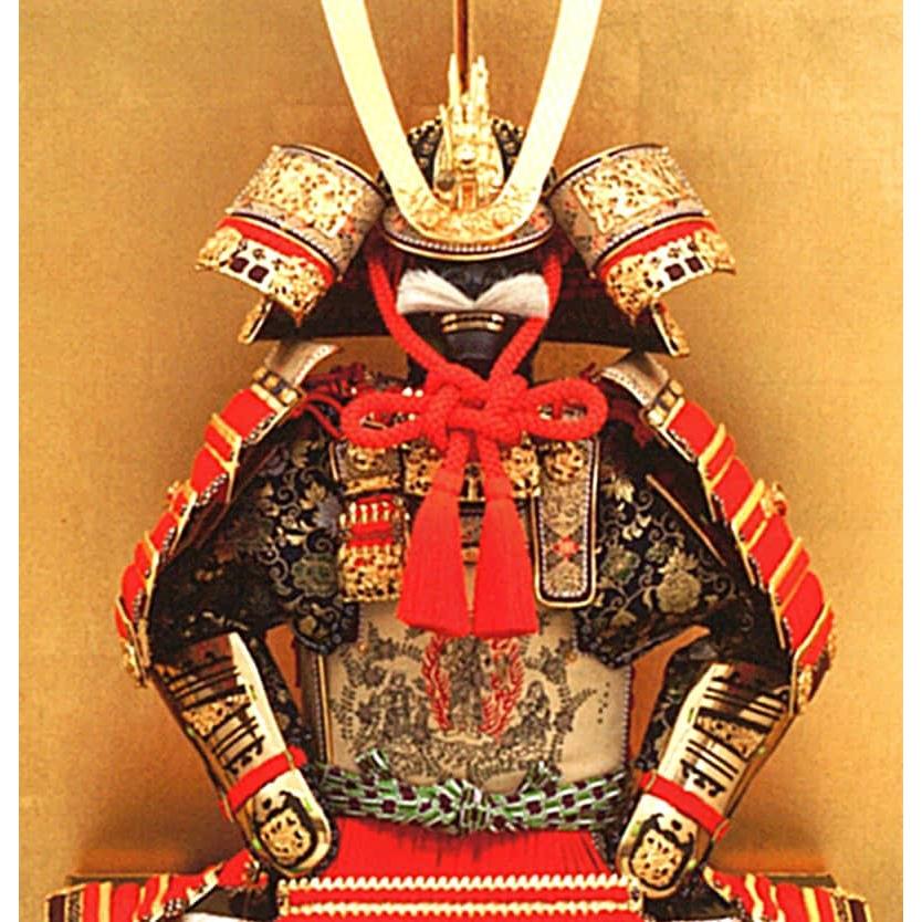 久月 五月人形 鎧平飾り 鎧飾り 平安一水作 本金箔押小札 正絹朱赤糸縅