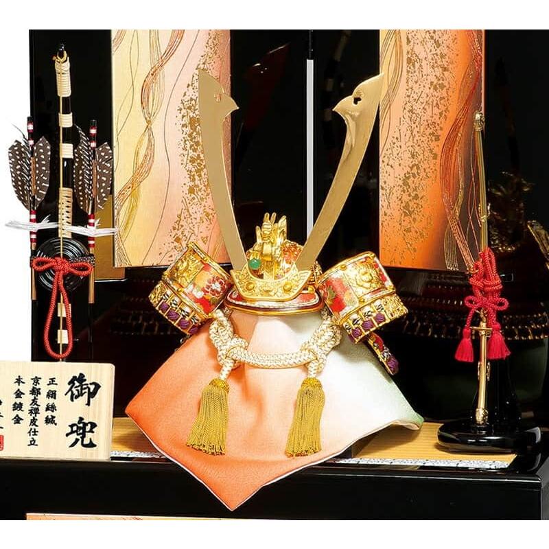 五月人形 コンパクト 豊久 兜収納飾り 兜飾り 風樹 正絹糸縅 9号 h085-mo-502970 GH-114_2