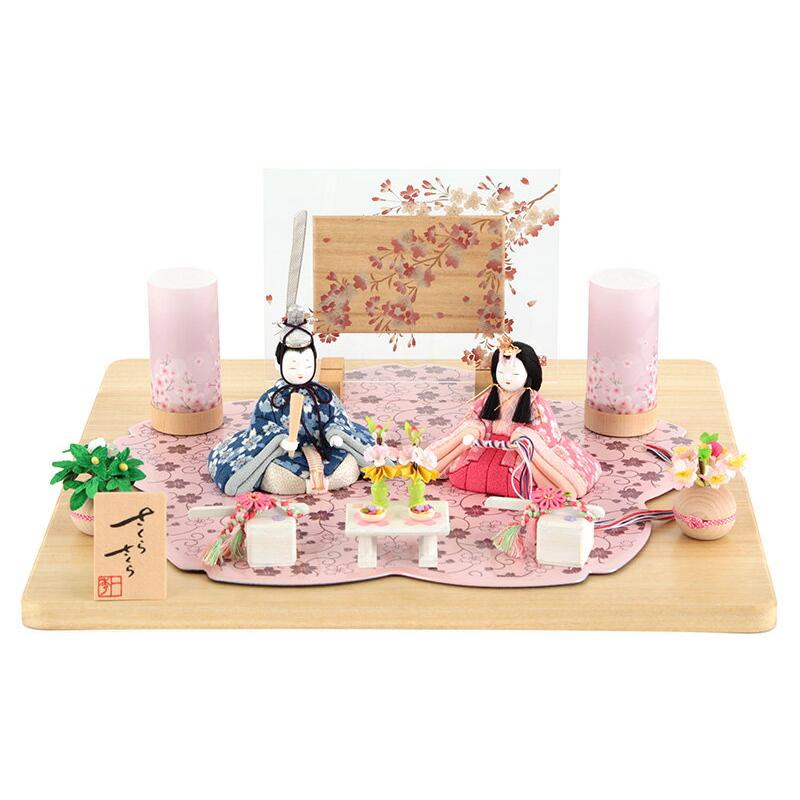 雛人形 コンパクト 一秀 ひな人形 木目込人形飾り 平飾り 親王飾り