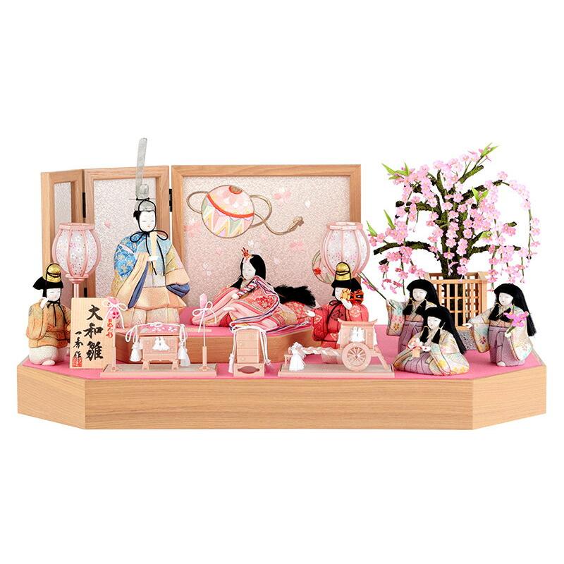 雛人形 コンパクト 一秀 ひな人形 木目込人形飾り 段飾り 七人飾り