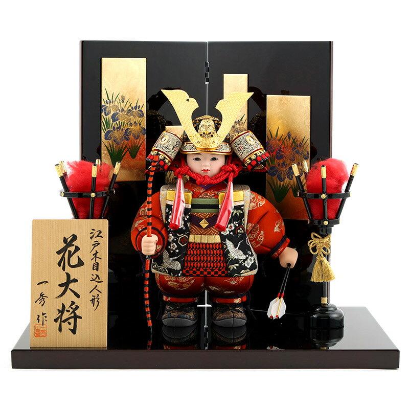 小型武者飾り 赤・金・黒 木製