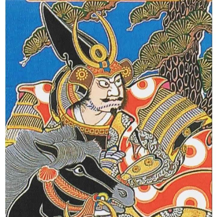 大畑 武者絵のぼり 武者幟 加藤清正 4.1m ポール付セット 杭式 家紋