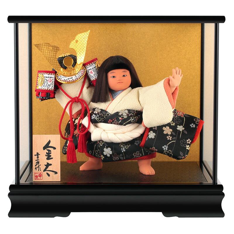 五月人形 幸一光 松崎人形 金太郎 武者人形 ケース飾り 六号 金太 兜持