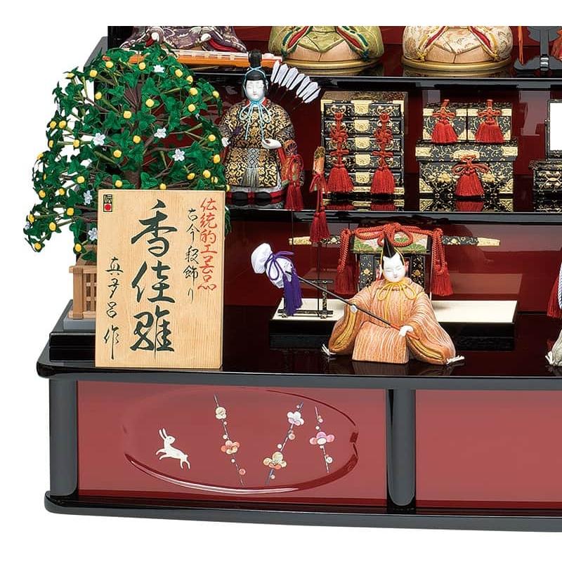 真多呂人形　古今人形　彩明立雛　コンパクト　お雛様　木目込み人形　収納飾り 雛人形 木目込み人形 親王飾り【立雛】真多呂作｜モダン