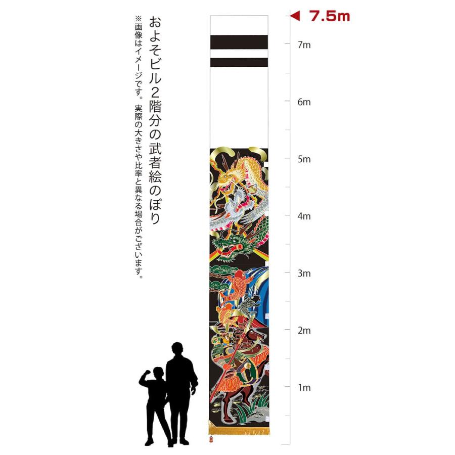 武者織 楽天市場】武者絵のぼり キング印 武者幟 6m・7.5m用 名前1種