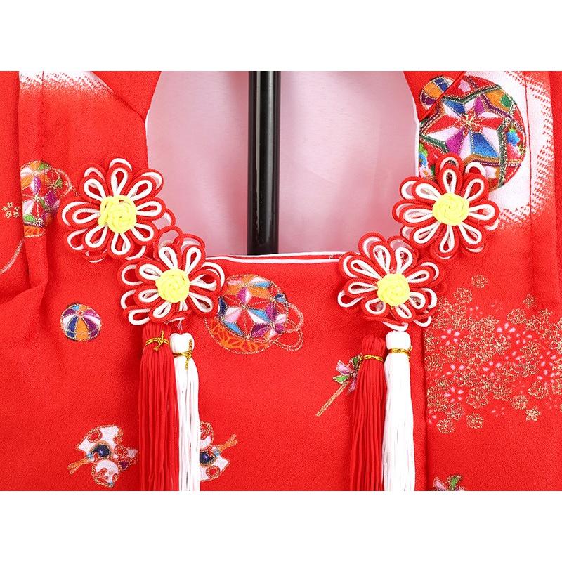 平安豊久 お被布 被布着 お祝着 赤 スタンド付き mo-hihu-red ningyoya