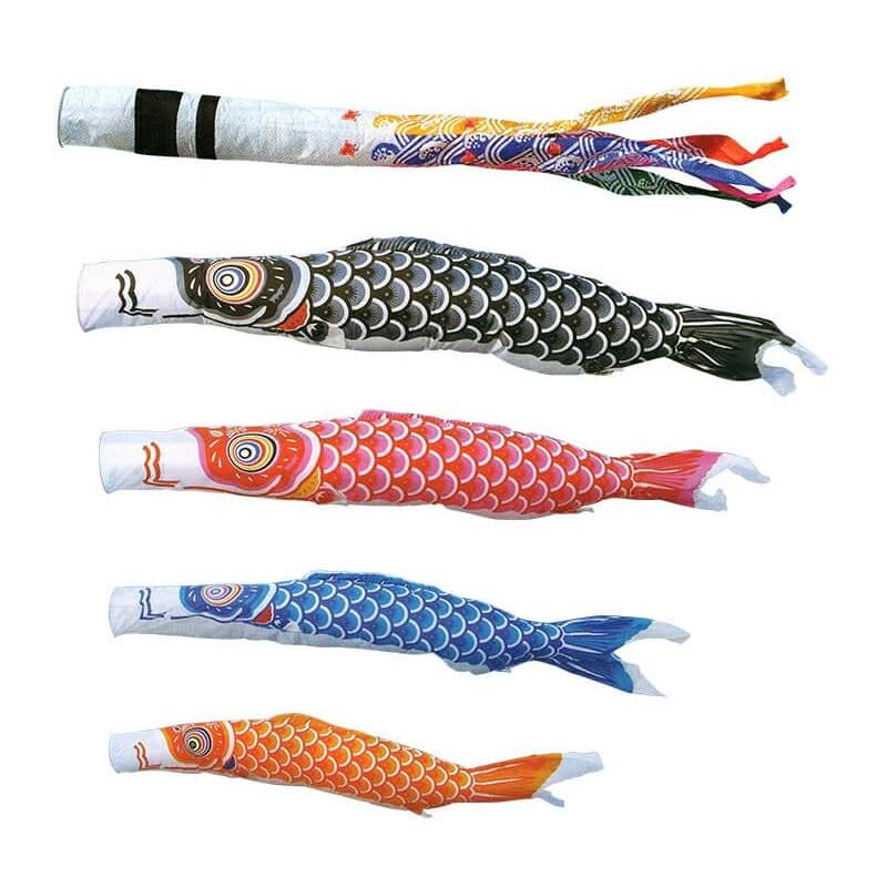 こいのぼり キング印 鯉のぼり 庭園用 5m7点 ナイロン鯉 千鳥吹流し ym