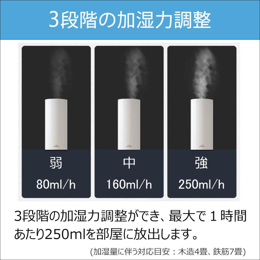UV除菌 超音波加湿器 大容量5.5リットル タワー型 おしゃれ UV除