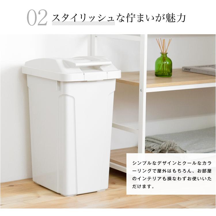 ゴミ箱 おしゃれ 屋外 分別 SP ハンドル ペール 45リットル ２個 セット アスベル ダストボックス 大容量 45l 45L 蓋付き カラス対策 ベランダ 資源ゴミ ごみ箱 | アスベル | 05