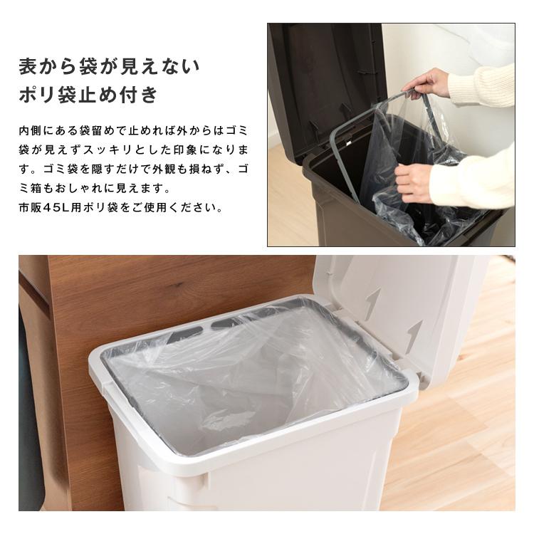 ゴミ箱 おしゃれ 屋外 分別 SP ハンドル ペール 45リットル ２個 セット アスベル ダストボックス 大容量 45l 45L 蓋付き カラス対策 ベランダ 資源ゴミ ごみ箱 | アスベル | 08