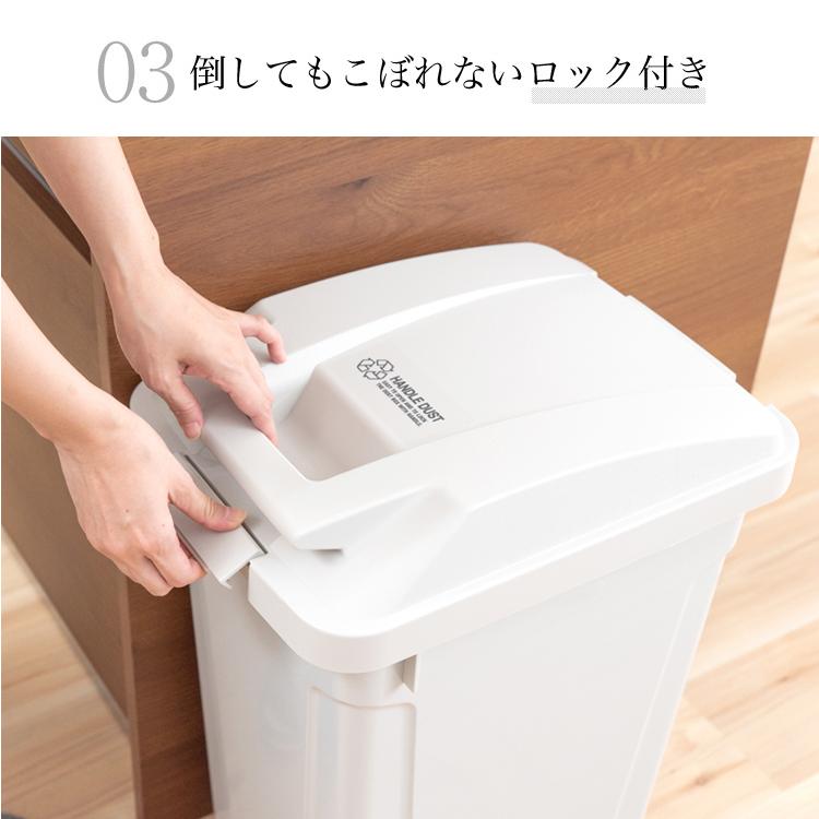ゴミ箱 おしゃれ 屋外 分別 SP ハンドル ペール 45リットル ３個 セット アスベル ダストボックス 大容量 45l 45L 蓋付き カラス対策 ベランダ 資源ゴミ ごみ箱 | アスベル | 06