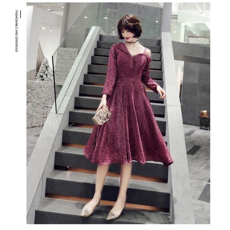 直売お買い得 オフショルダー パーティードレス 10代 代 30代40代 ミディアムワンピース おしゃれ フォーマル 結婚式 成人式 セクシー レディース キャバドレス 卒業会 安い本物 Shirleyryan Ca