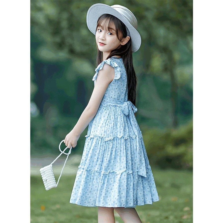 子供服 ワンピース ピンク 160 韓国子ども服 キッズ 女の子 春夏 半袖ワンピース 花柄 子供ドレス 結婚式 誕生日 ベビー ジュニア お姫様 おしゃれ 可愛い 新品