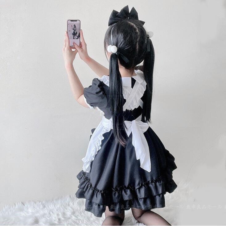 ハロウィン メイド服 ブラック コスプレ 魔女 ロングワンピース コスチューム キャラクター衣装 巫女 衣装 仮装 メイド レディース ブラック 女王 ロングワンピース 4点セット ドレス 可愛い パーティー変装