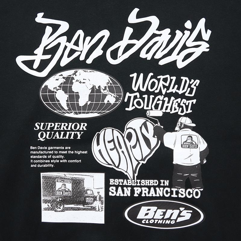 ベンデイビス ジップアップパーカー BEN DAVIS フーディ アメカジ トップス メンズ レディース ブランド 大きいサイズ 黒 バックプリント | BEN DAVIS | 13