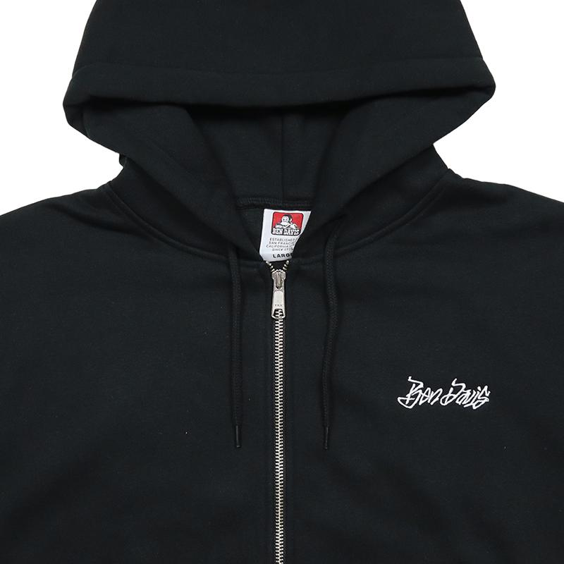 ベンデイビス ジップアップパーカー BEN DAVIS フーディ アメカジ トップス メンズ レディース ブランド 大きいサイズ 黒 バックプリント | BEN DAVIS | 10
