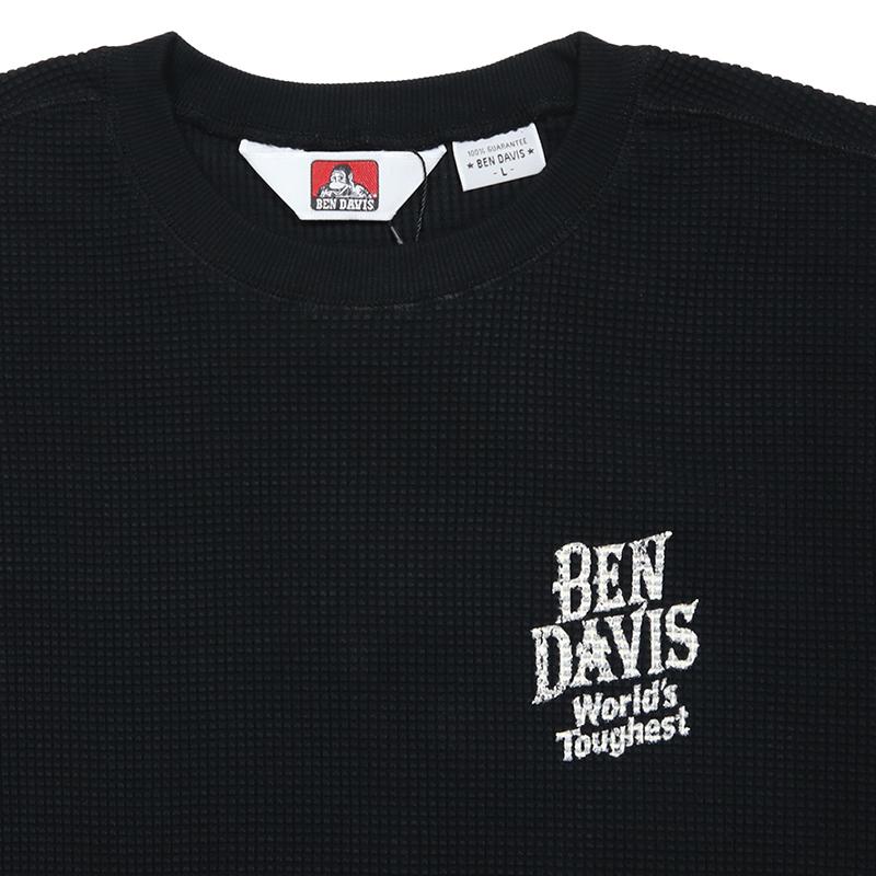 ベンデイビス ロンT BEN DAVIS Tシャツ 長袖 アメカジ トップス サーマル メンズ レディース ブランド 大きいサイズ 黒 バックプリント | BEN DAVIS | 12