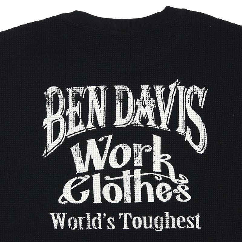ベンデイビス ロンT BEN DAVIS Tシャツ 長袖 アメカジ トップス サーマル メンズ レディース ブランド 大きいサイズ 黒 バックプリント | BEN DAVIS | 13