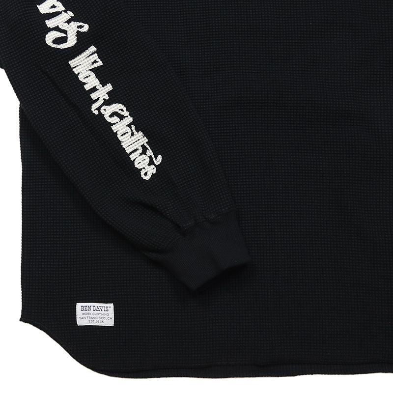 ベンデイビス ロンT BEN DAVIS Tシャツ 長袖 アメカジ トップス サーマル メンズ レディース ブランド 大きいサイズ 黒 バックプリント | BEN DAVIS | 14