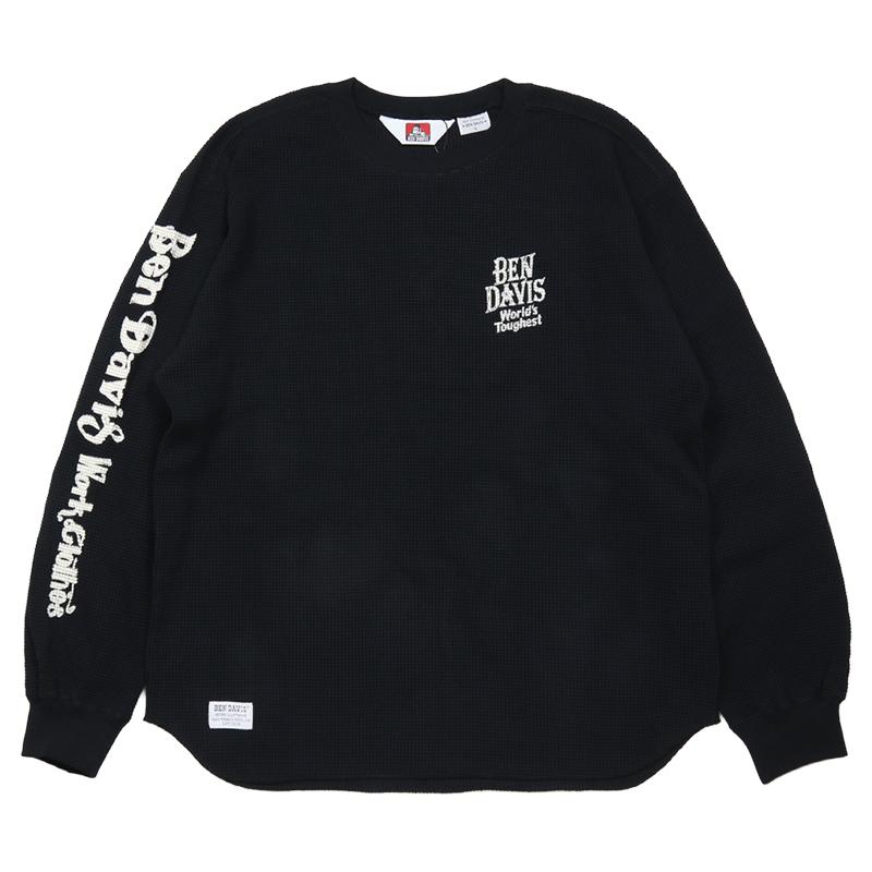 ベンデイビス ロンT BEN DAVIS Tシャツ 長袖 アメカジ トップス サーマル メンズ レディース ブランド 大きいサイズ 黒 バックプリント | BEN DAVIS | 08