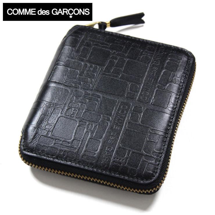 送料込 二つ折り財布 Garcons Des Comme 財布 コムデギャルソン コムデギャルソン Garcons Des Comme バッグ メンズ Sa2100el プレゼント エンボスロゴ ラウンドファスナー ブランド レディース 財布